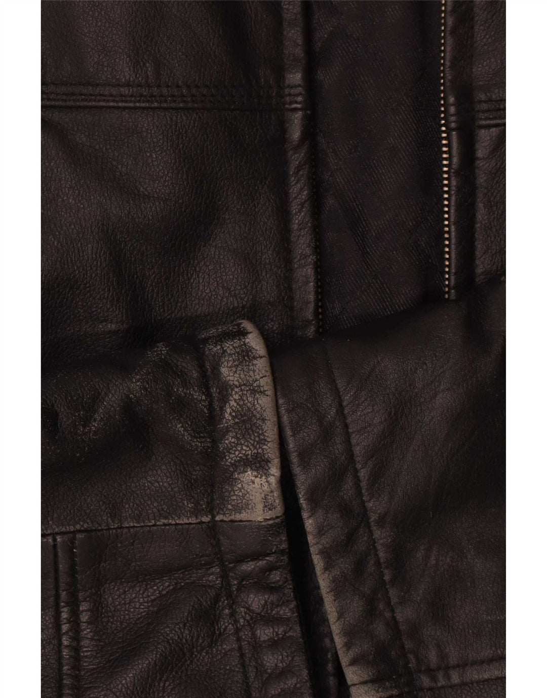 Vintage Herren Lederjacke IT 54 XL Schwarz