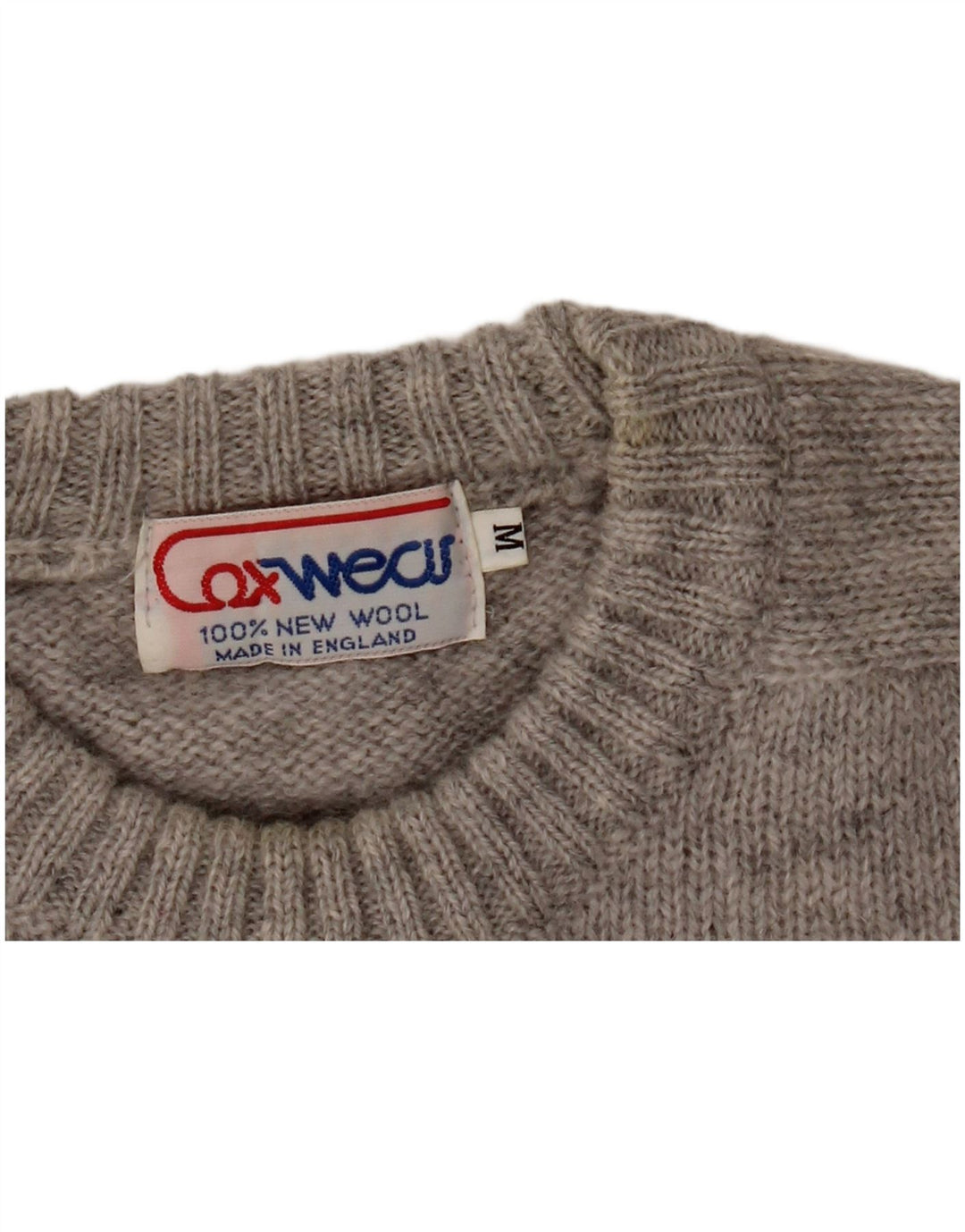 Vintage Herren-Pullover mit Rundhalsausschnitt, mittelgraue Wolle