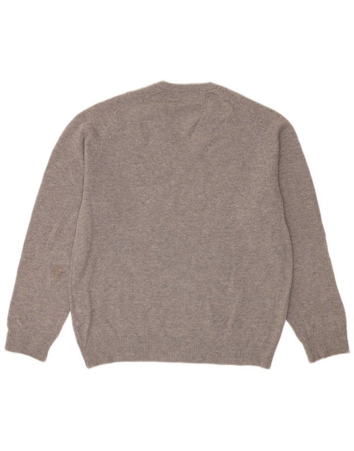 Marks & Spencer Herren-Pullover mit normaler Passform und V-Ausschnitt in Mittelgrau