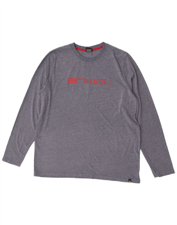 Animal Herren Grafik-Top Langarm XL Blau Baumwolle