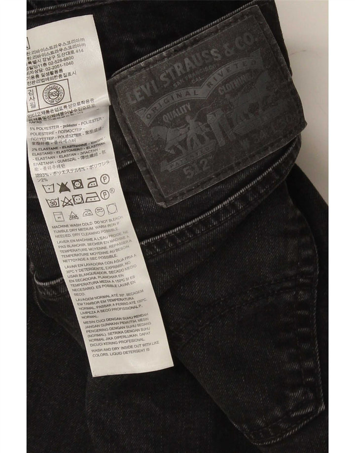 Levi's Herren 512 Slim Tapered Jeans W34 L30 Schwarze Baumwolle