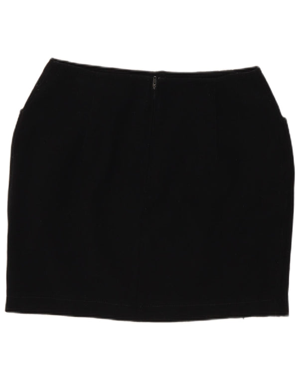 Marella Womens Mini Skirt UK 10 Small W26  Black Wool
