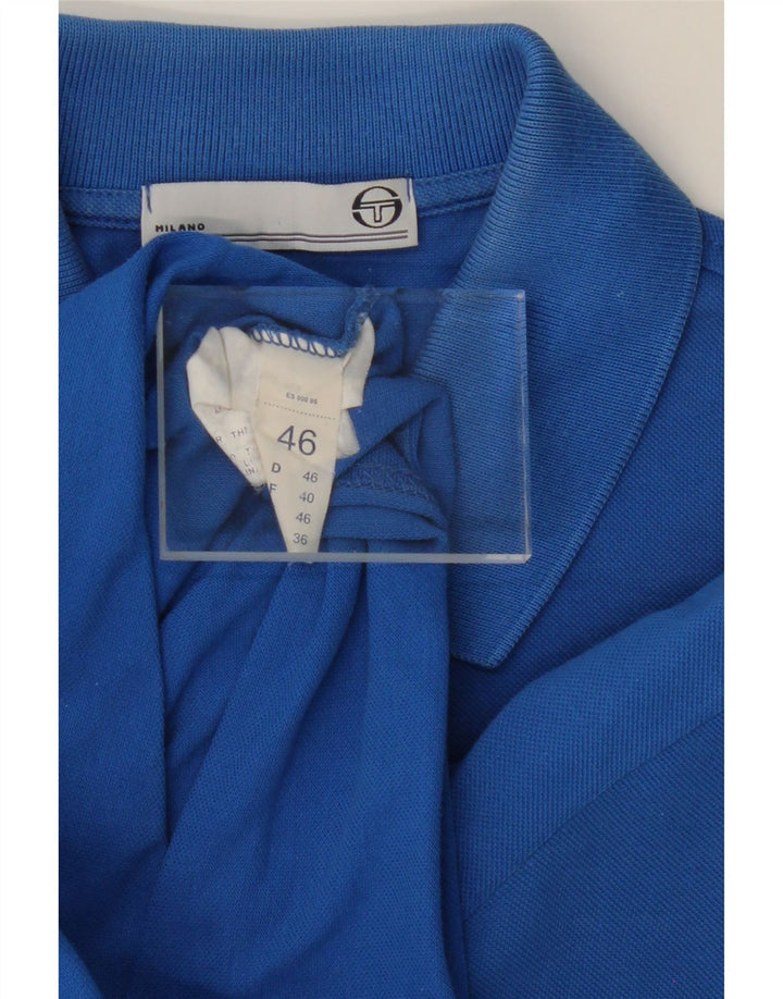 SERGIO TACCHINI Mens Polo Shirt IT 46 Small Blue Cotton Vintage Sergio Tacchini and Second-Hand Sergio Tacchini from Messina Hembry 