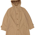 Vintage Damen Kapuzenmantel UK 16 Groß Beige Polyester