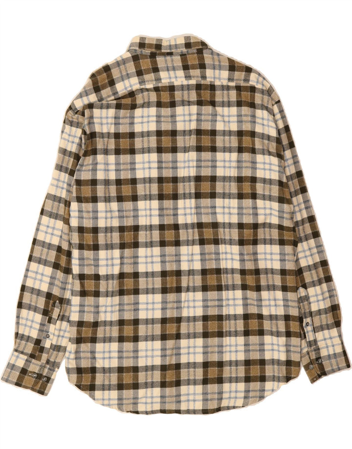 HENRI LLOYD Mens Flannel Shirt XL Brown Check Cotton Vintage Henri Lloyd and Second-Hand Henri Lloyd from Messina Hembry 