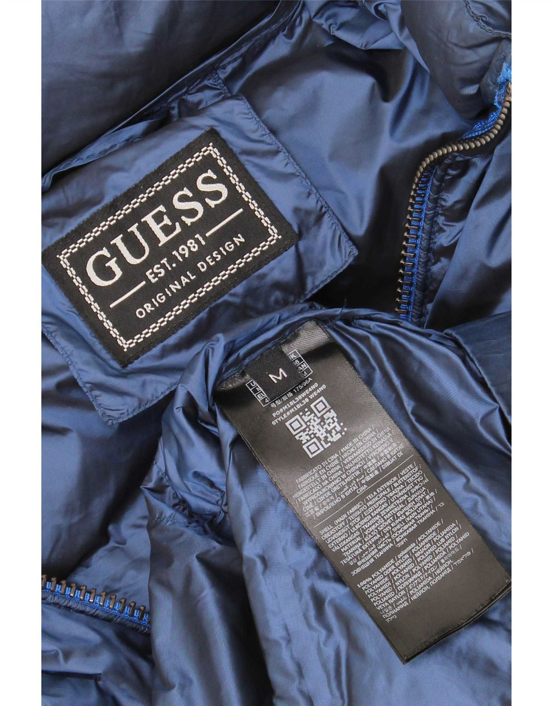 Guess Wattierte Herrenjacke UK 38 Medium Navy Blue Polyamid