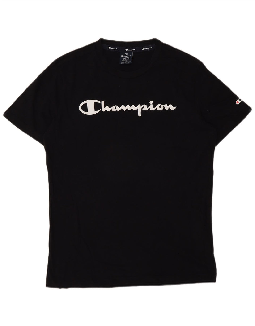 Champion Herren-T-Shirt mit Grafik, mittelschwarze Baumwolle