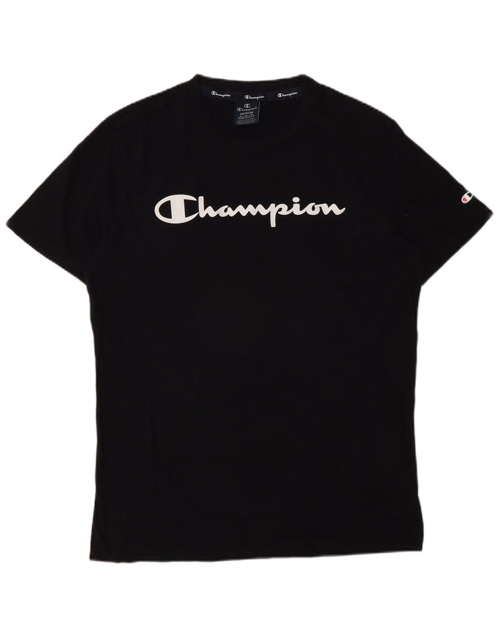 Champion Herren-T-Shirt mit Grafik, mittelschwarze Baumwolle