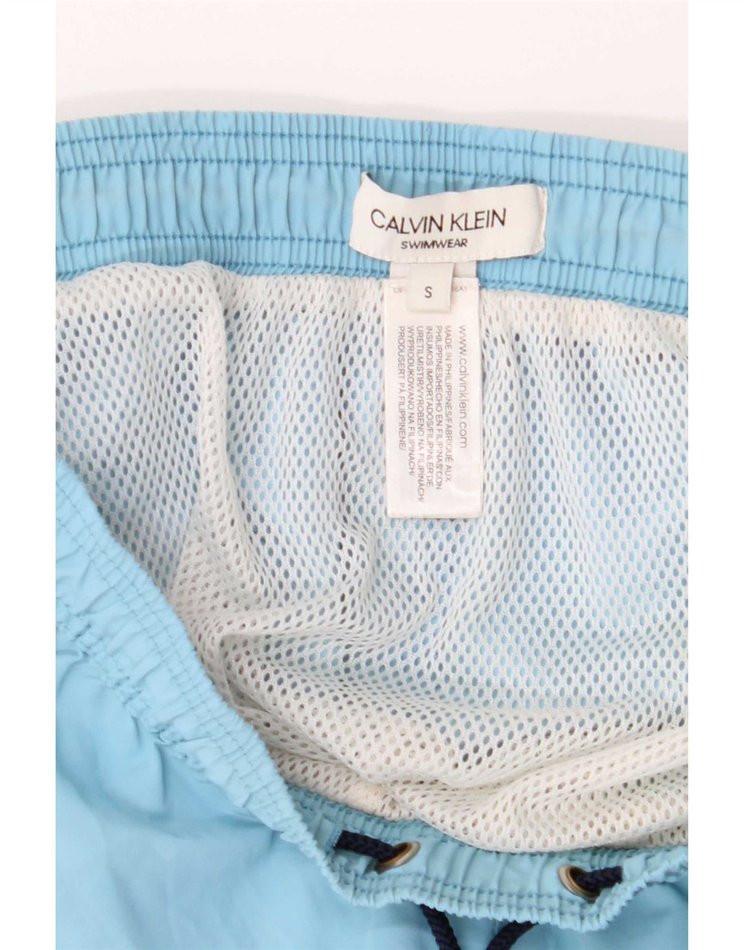 Calvin Klein Herren-Badeshorts mit Grafik, klein, blau, Farbblock-Polyester