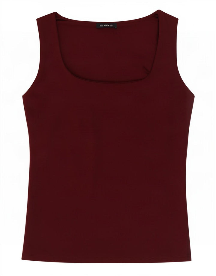 Zara Damen Weste Top UK 12 Medium Burgund