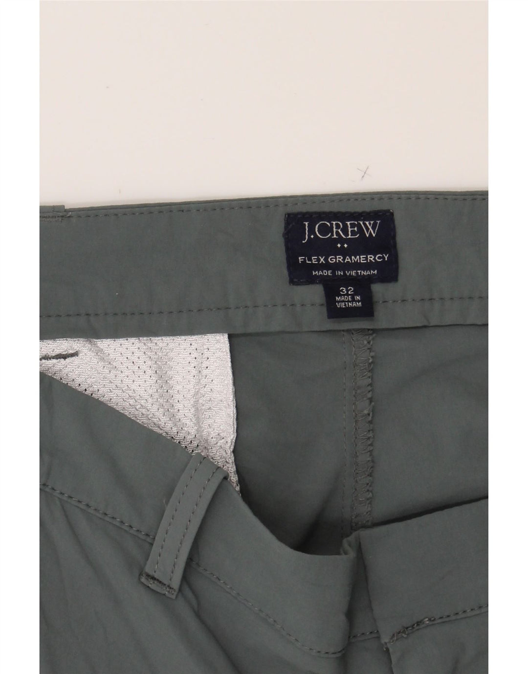 J. CREW Mens Gramercy Chino Shorts W32 Medium Grey Nylon Vintage J. Crew and Second-Hand J. Crew from Messina Hembry 