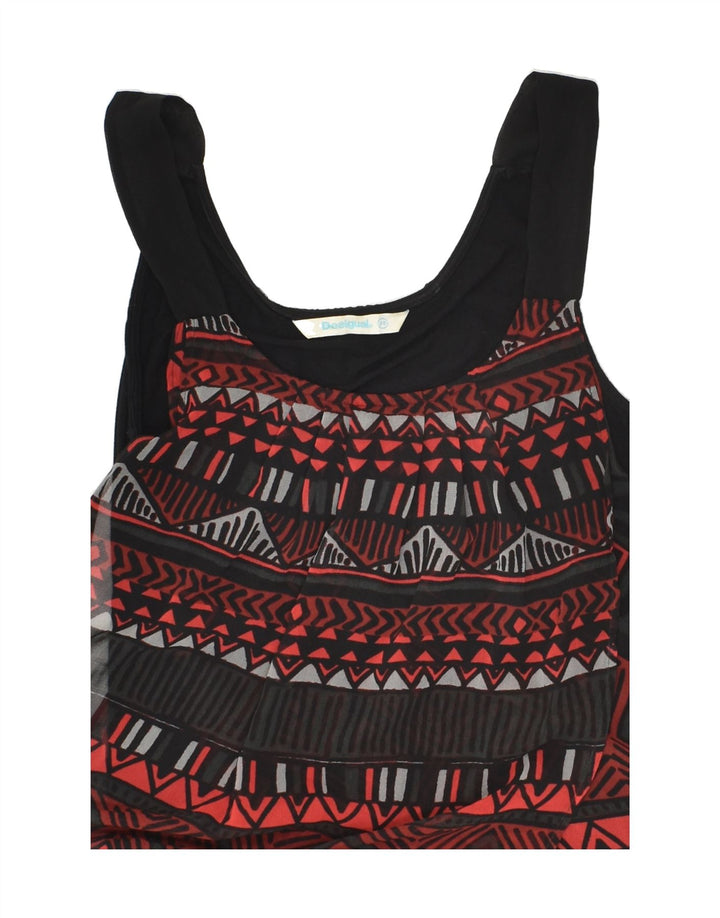 DESIGUAL Womens Asymmetric Sundress EU 36 Small Black Patchwork | Vintage Desigual | Thrift | Second-Hand Desigual | Used Clothing | Messina Hembry 