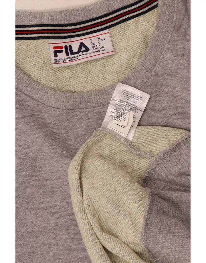 Fila Herren Grafik-Sweatshirt-Pullover, großes graues Polyester