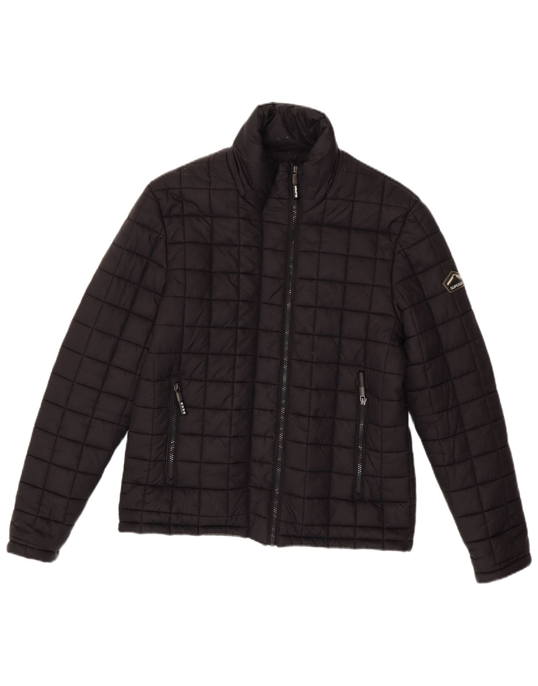 Superdry Herren Wattierte Jacke UK 40 Large Schwarz Nylon