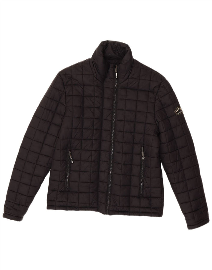 Superdry Herren Wattierte Jacke UK 40 Large Schwarz Nylon