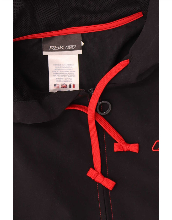 Reebok Damen Kapuzen-Regenjacke UK 14 Large Schwarz Polyester