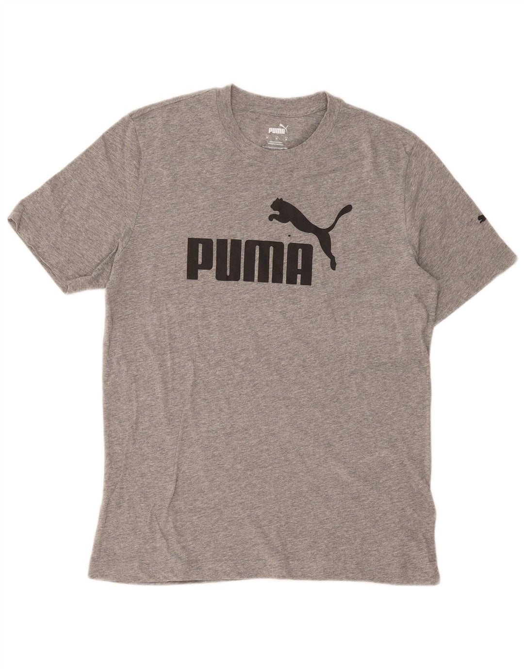 Puma Herren Grafik-T-Shirt-Oberteil aus mittelgrauer Baumwolle