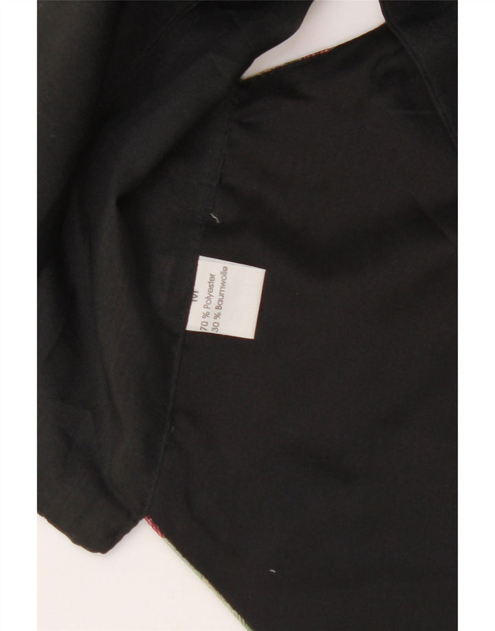 VINTAGE Damen Weste UK 14 Medium Schwarz Floral Polyester