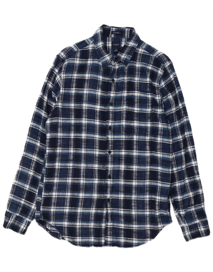 J. Crew Herren-Flanellhemd mit klassischer Passform, klein, marineblau, kariert, Baumwolle