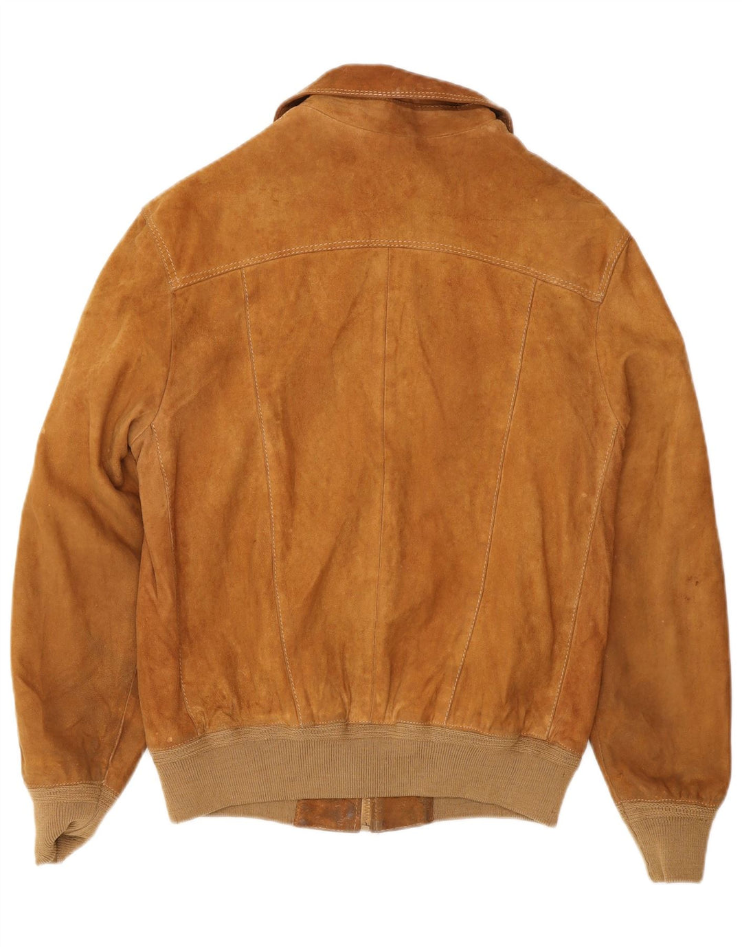 Vintage Herren Wildleder Bomberjacke IT 48 Mittelbraun