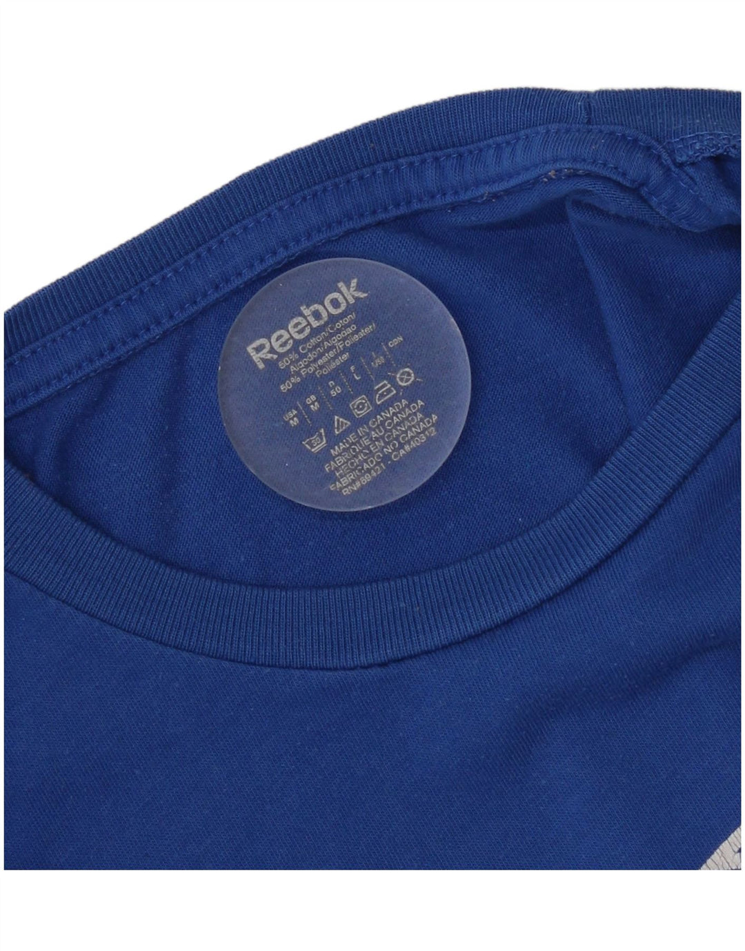 Reebok Herren Grafik-T-Shirt-Oberteil aus mittelblauer Baumwolle