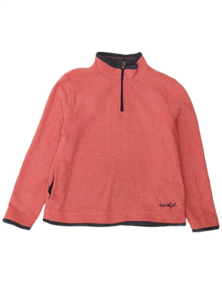 Weird Fish Damen-Fleecepullover mit Reißverschluss am Hals, UK 16, Größe L, rosa, Polyester