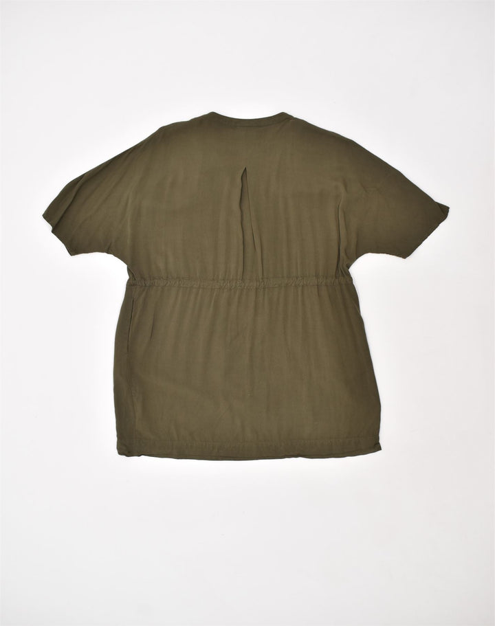 MOSSIMO Womens Tunic Dress UK 14 Medium Khaki Cotton | Vintage | Thrift | Second-Hand | Used Clothing | Messina Hembry 