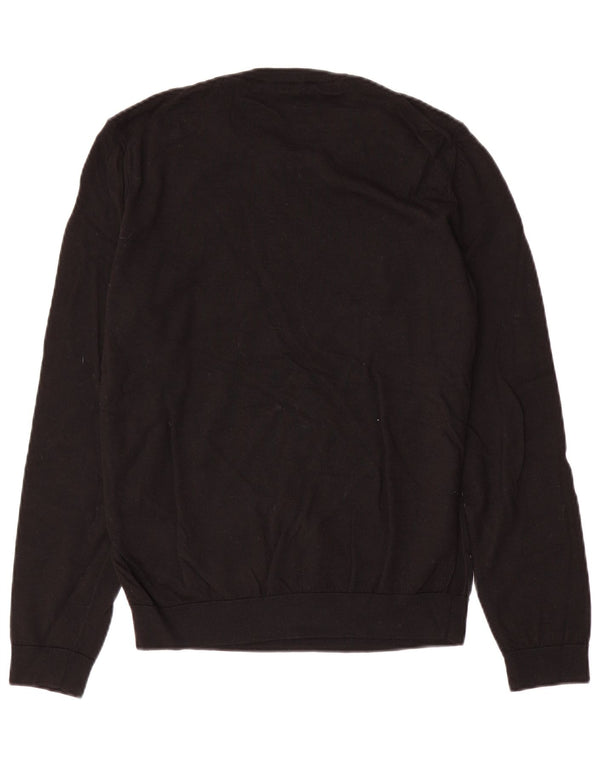 Hugo Boss Herren-Pullover mit Rundhalsausschnitt, mittelschwarze Wolle