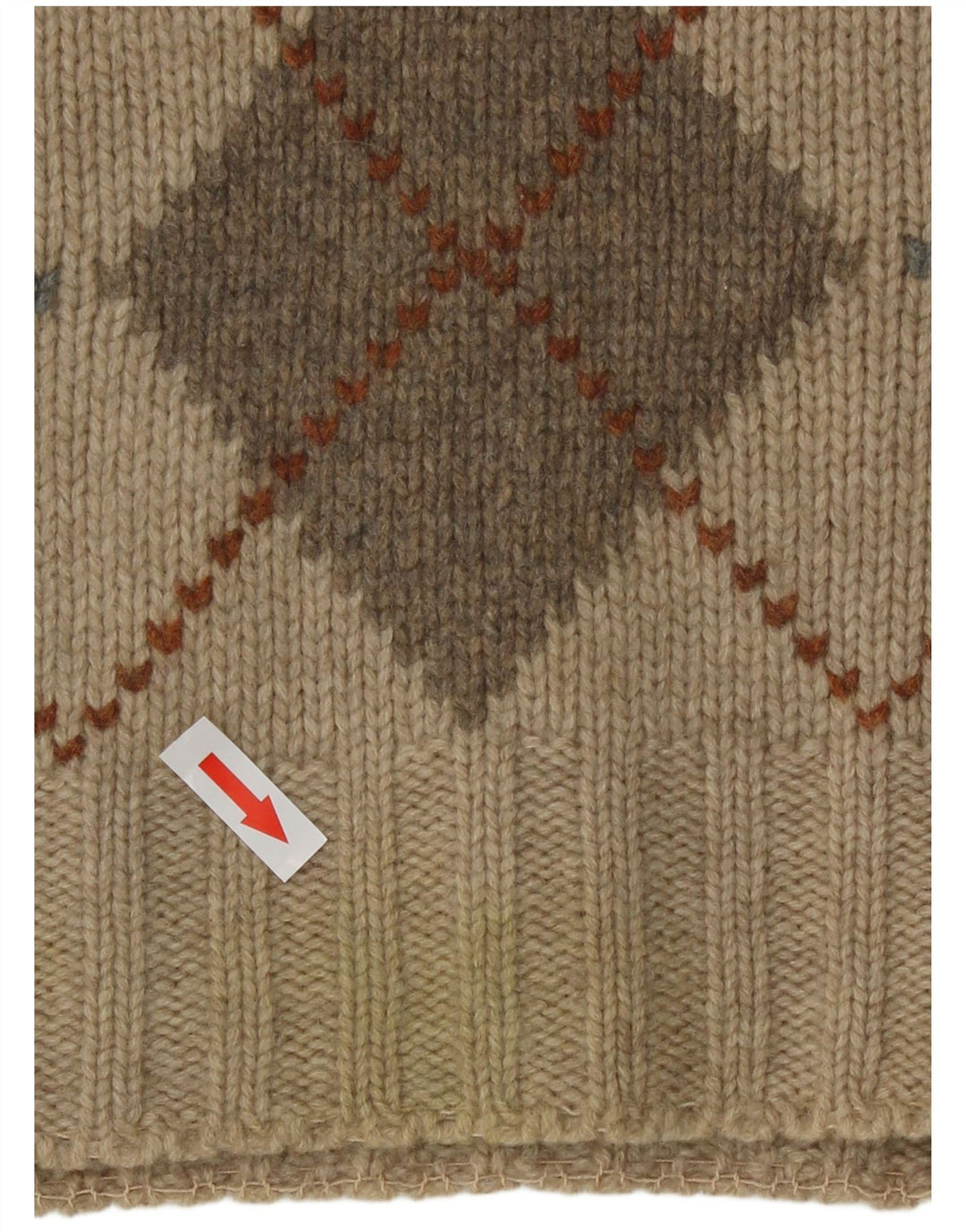 Henry Cottons Herren-Pullover mit Rundhalsausschnitt, Mittelbeige, Argyle/Diamant