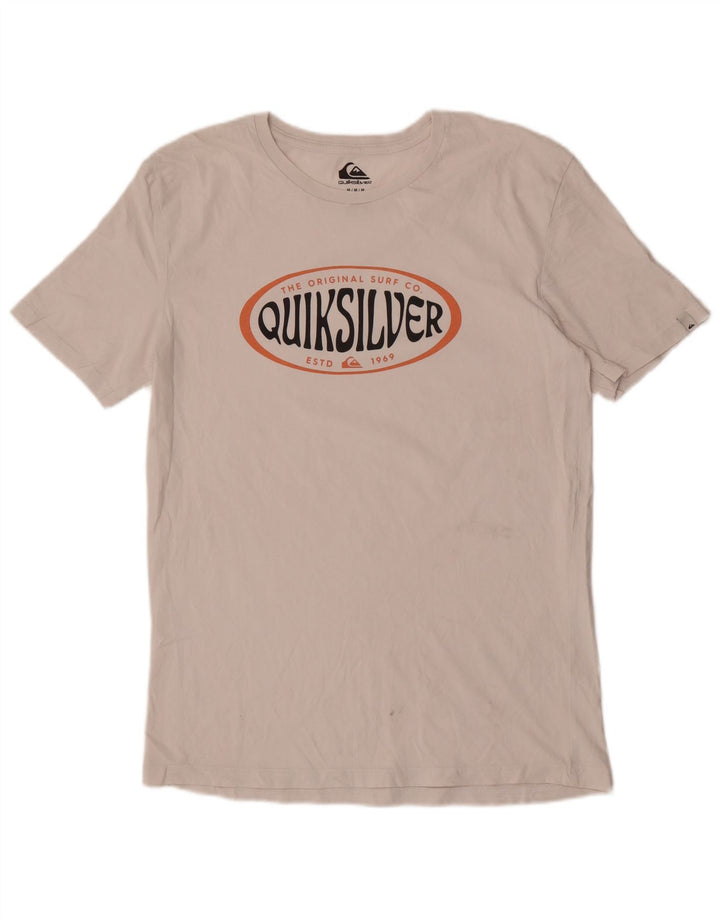 Quiksilver Herren-T-Shirt mit normaler Passform, mittelweißer Baumwolle, mit Grafik