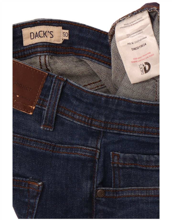 DACK'S Herren Straight Jeans IT 50 Large W34 L31 Marineblau Baumwolle