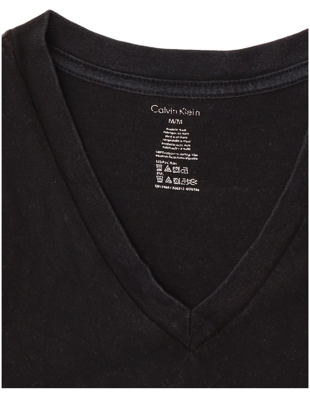 CALVIN KLEIN Herren T-Shirt Top Medium Schwarz Baumwolle