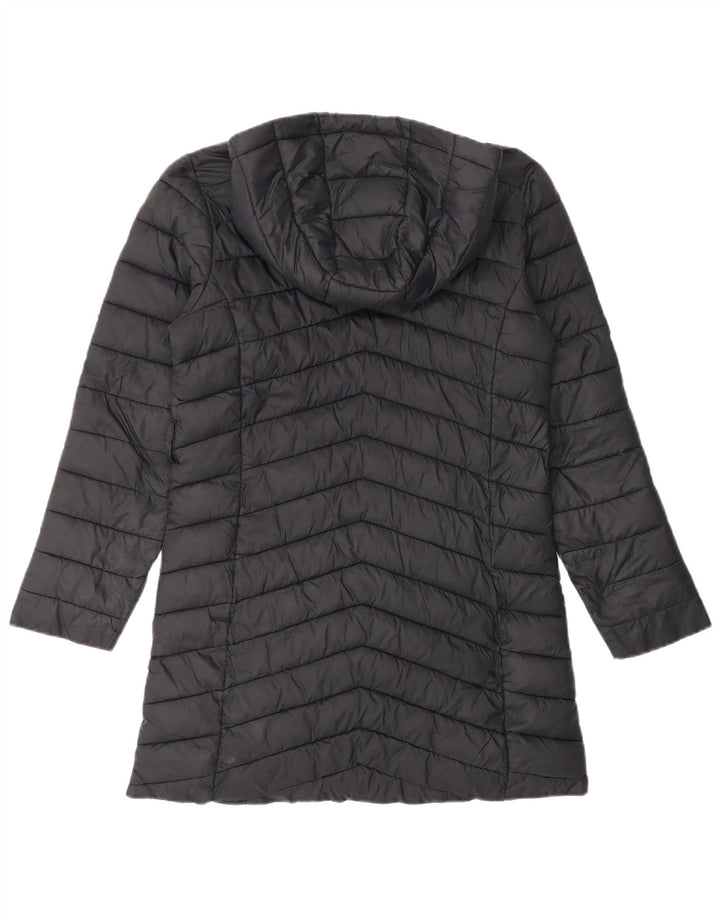Marks & Spencer Wattierter Mantel für Mädchen mit Kapuze, 10–11 Jahre, schwarzes Polyamid