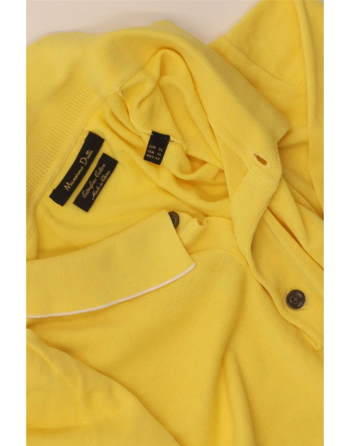Massimo Dutti Herren Poloshirt XL Gelb Baumwolle