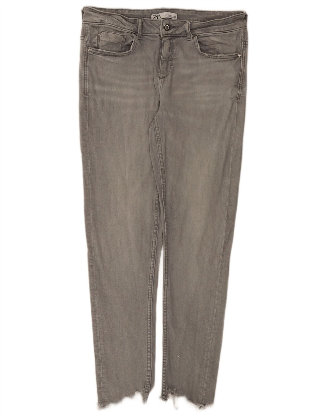 Zara Damen Slim Jeans EU 40 Medium W30 L27 Graue Baumwolle