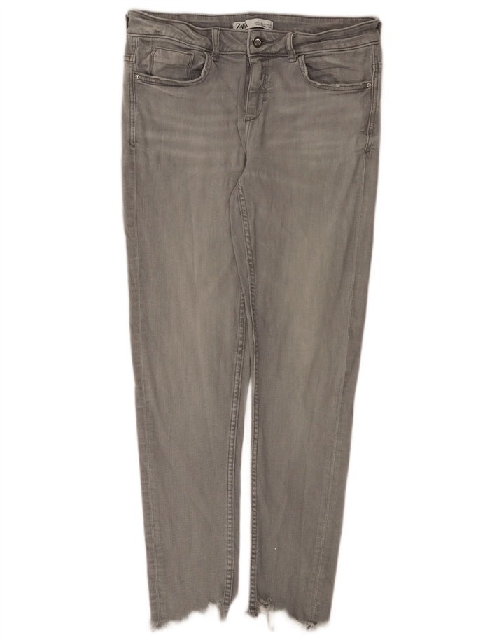 Zara Damen Slim Jeans EU 40 Medium W30 L27 Graue Baumwolle