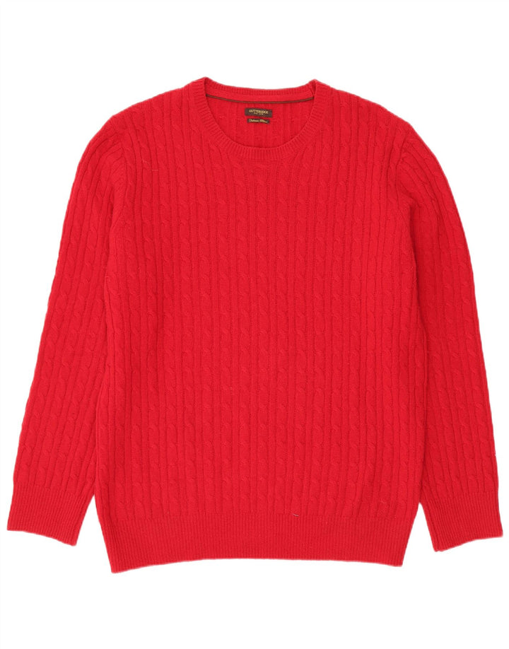 GUTTERIDGE Herren-Pullover mit Rundhalsausschnitt, 2XL, Rot
