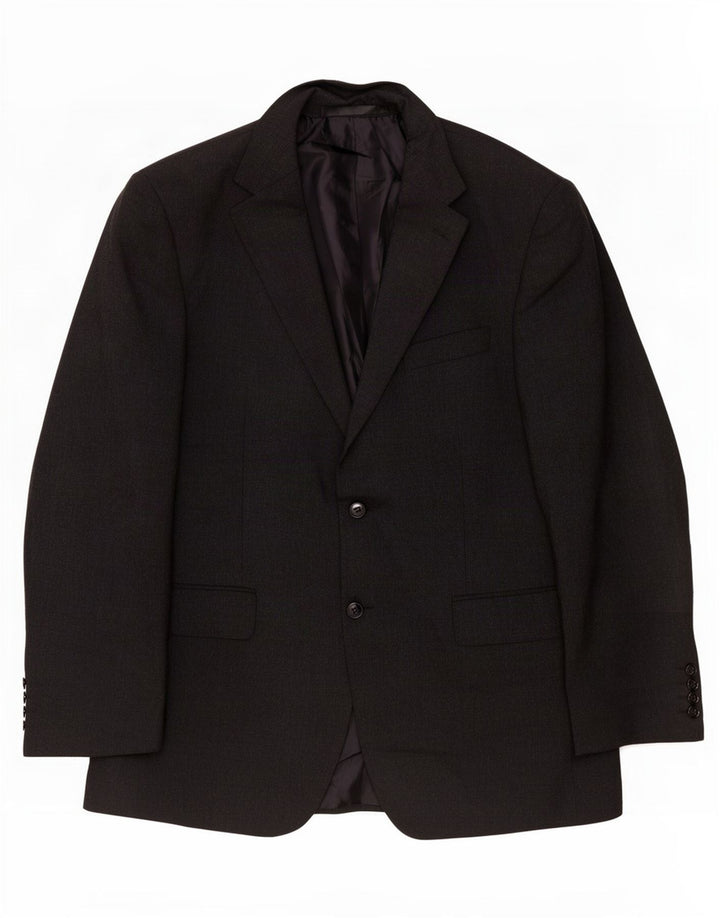 Marks & Spencer Herren-Blazer mit 2 Knöpfen, UK 40, Mittelschwarz, Polyester