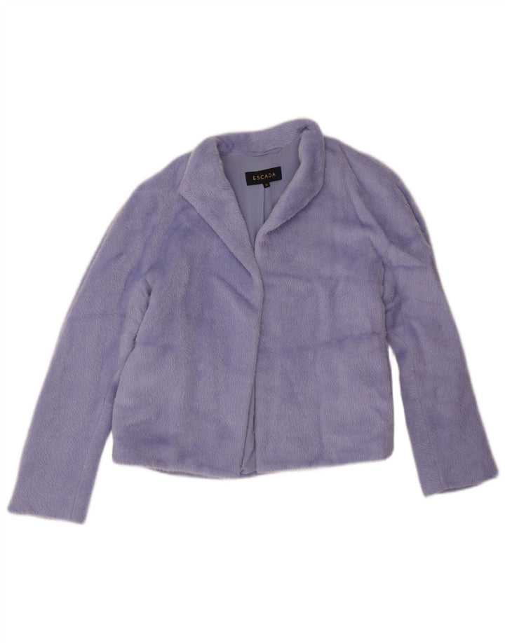 Escada Damen-Blazer, übergroß, offen, EU 36, klein, Lila, Alpakawolle