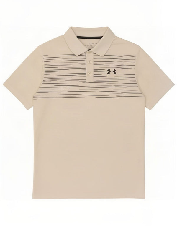Under Armour Heat Gear Poloshirt für Jungen, 13–14 Jahre, XL, weiße Nadelstreifen