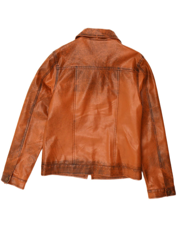 VINTAGE Damen Lederjacke UK 14 Large Braun