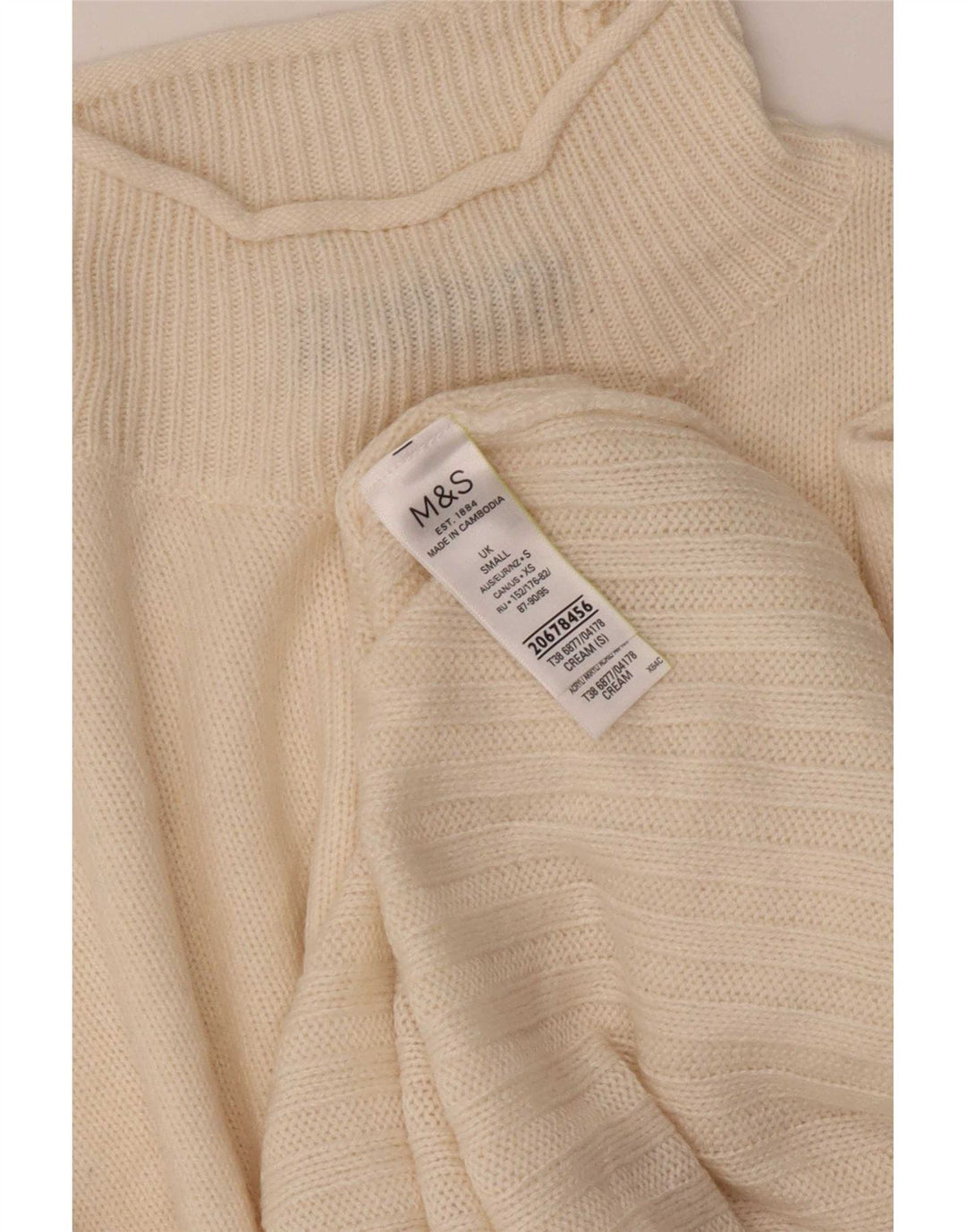 Marks & Spencer Rollkragenpullover für Damen, Gr. 10, Größe S, Beige