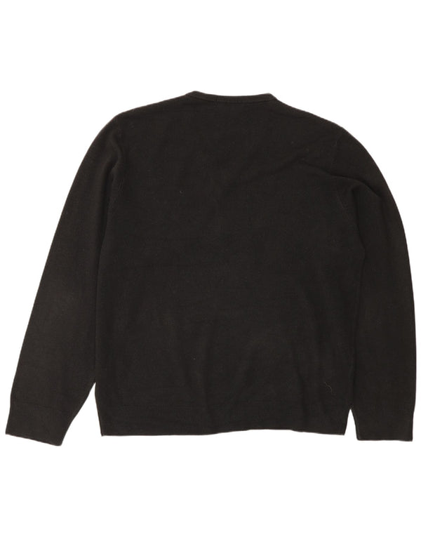 Marks & Spencer Herren Blue Harbor V-Ausschnitt Pullover Pullover XL Schwarz Acryl