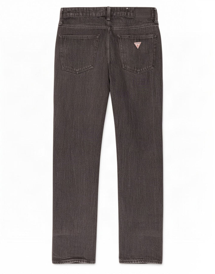 Guess Herren Straight Jeans W32 L32 Schwarze Baumwolle