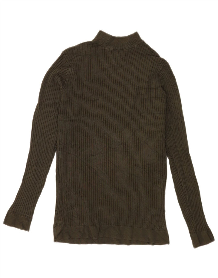 Zara Herren Top Langarm Small Khaki Viskose