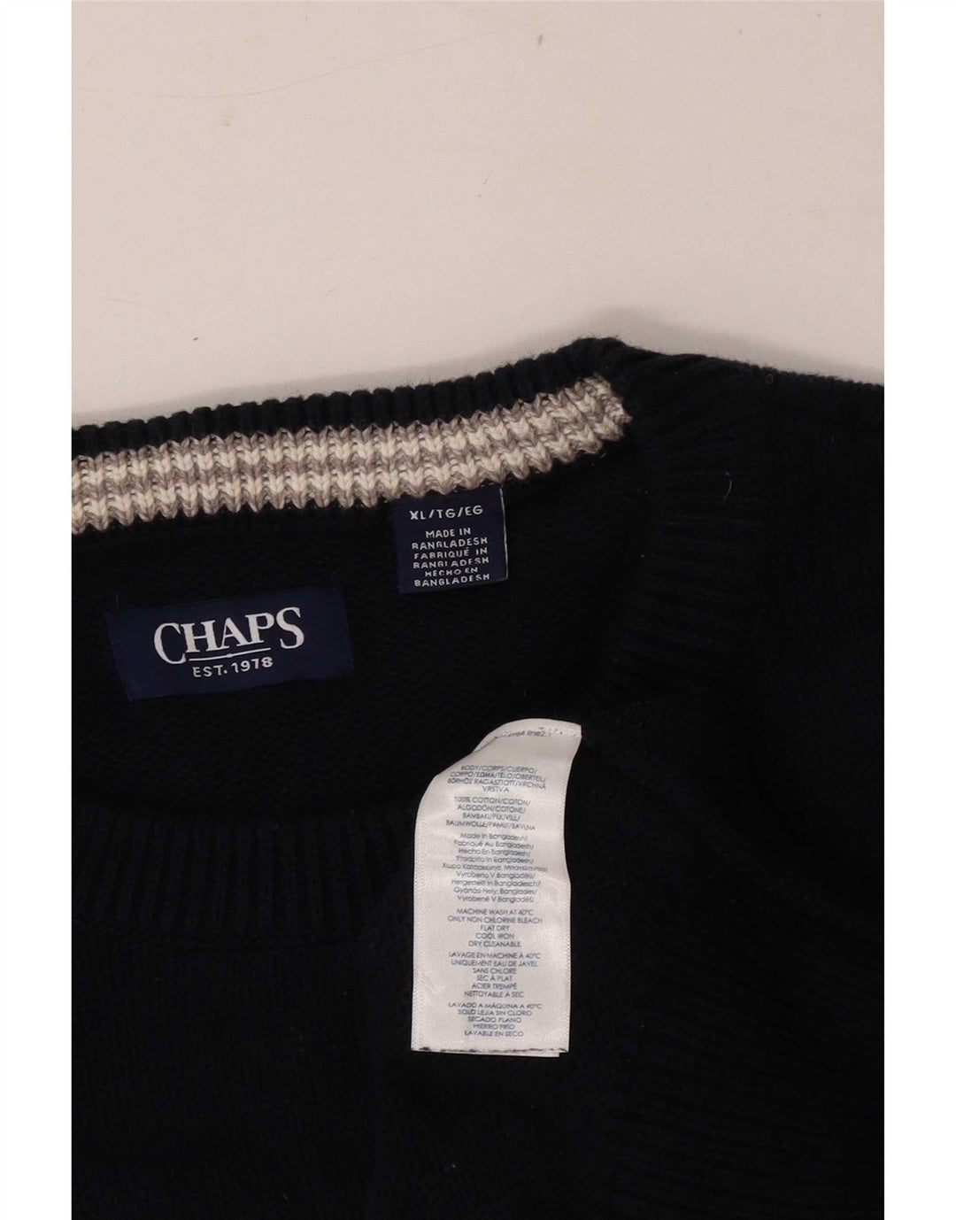 Chaps Herren-Pullover mit U-Boot-Ausschnitt, XL, marineblau, Baumwolle