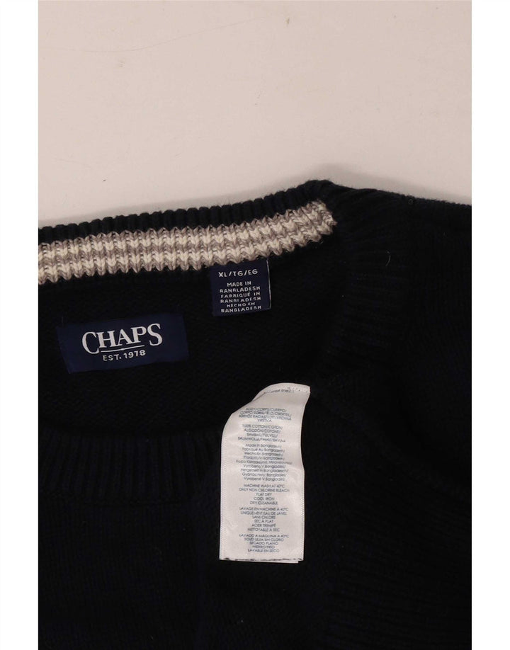 Chaps Herren-Pullover mit U-Boot-Ausschnitt, XL, marineblau, Baumwolle