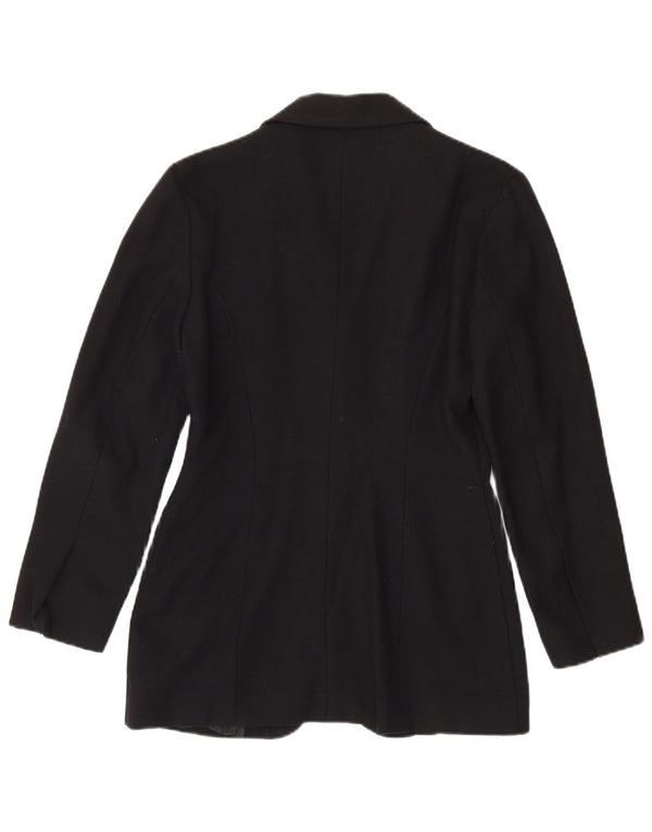 Vintage Damen 4-Knopf-Blazerjacke UK 12 Medium Schwarz