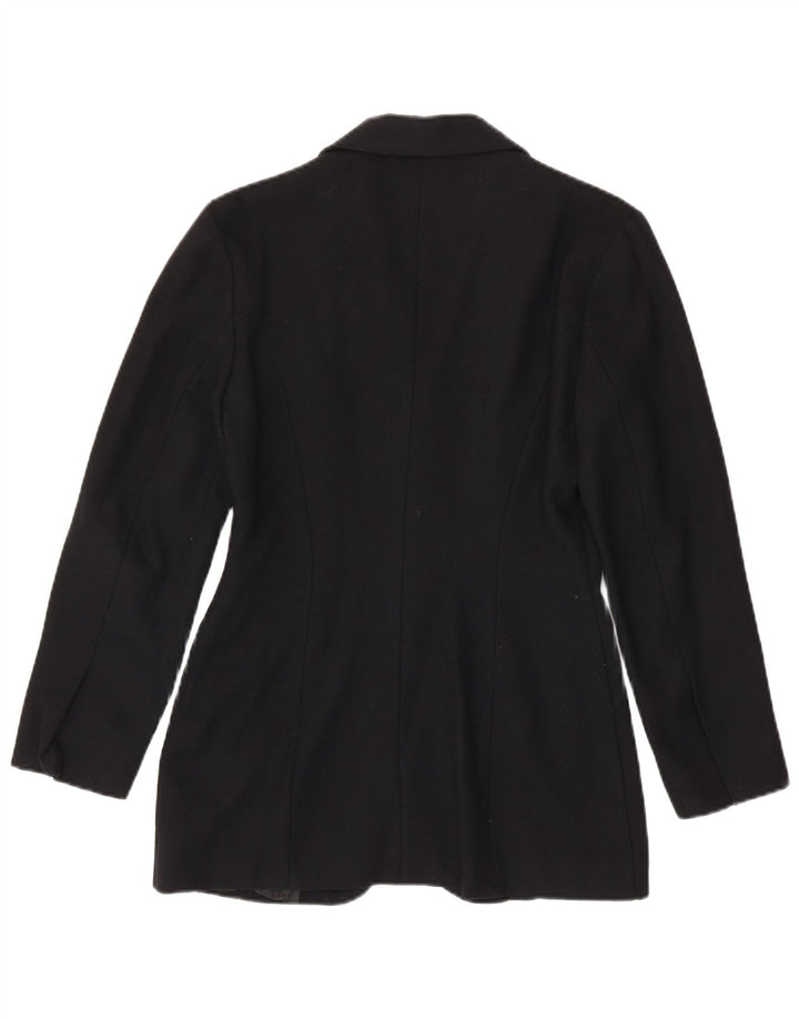 Vintage Damen 4-Knopf-Blazerjacke UK 12 Medium Schwarz