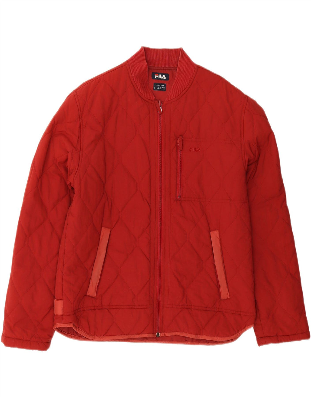 FILA Mens Quilted Jacket UK 40 Large Red Polyamide Vintage Fila and Second-Hand Fila from Messina Hembry 
